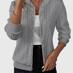 Elsie | Minimalist Zip-Up Hoodie with Full-Length Zip - Grey
