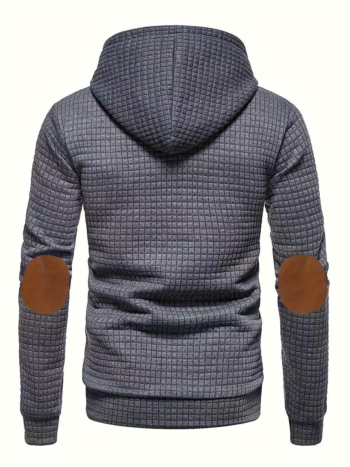 Hamish | Textured Relaxed Hoodie with Contrast Elbow Patches