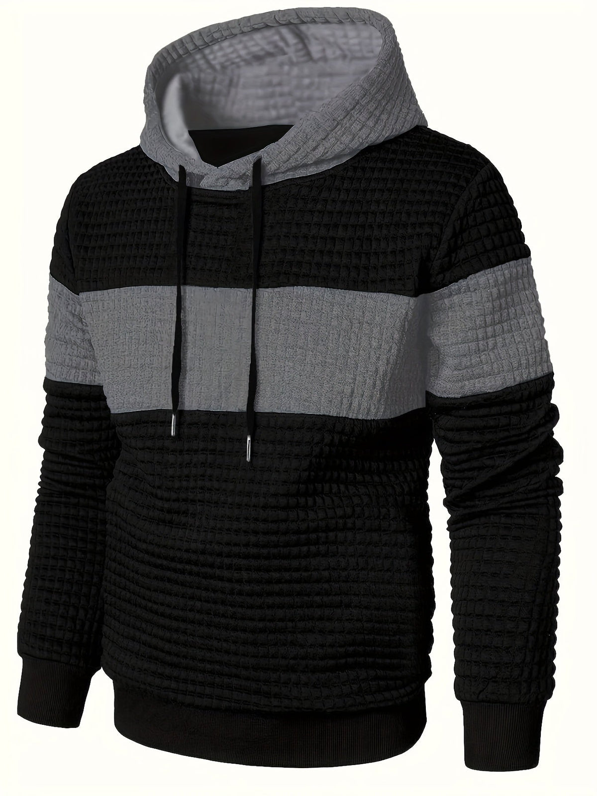 Rory | Textured Colour-Block Hoodie with Front Pocket