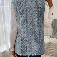 Textured Longline Gilet with Open Front