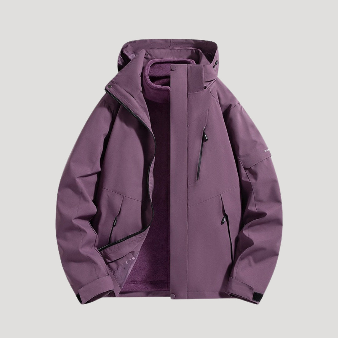 Lorelei | Relaxed Hooded Outdoor Jacket with Zip Pockets - Purple
