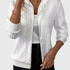 Elsie | Minimalist Zip-Up Hoodie with Full-Length Zip - White