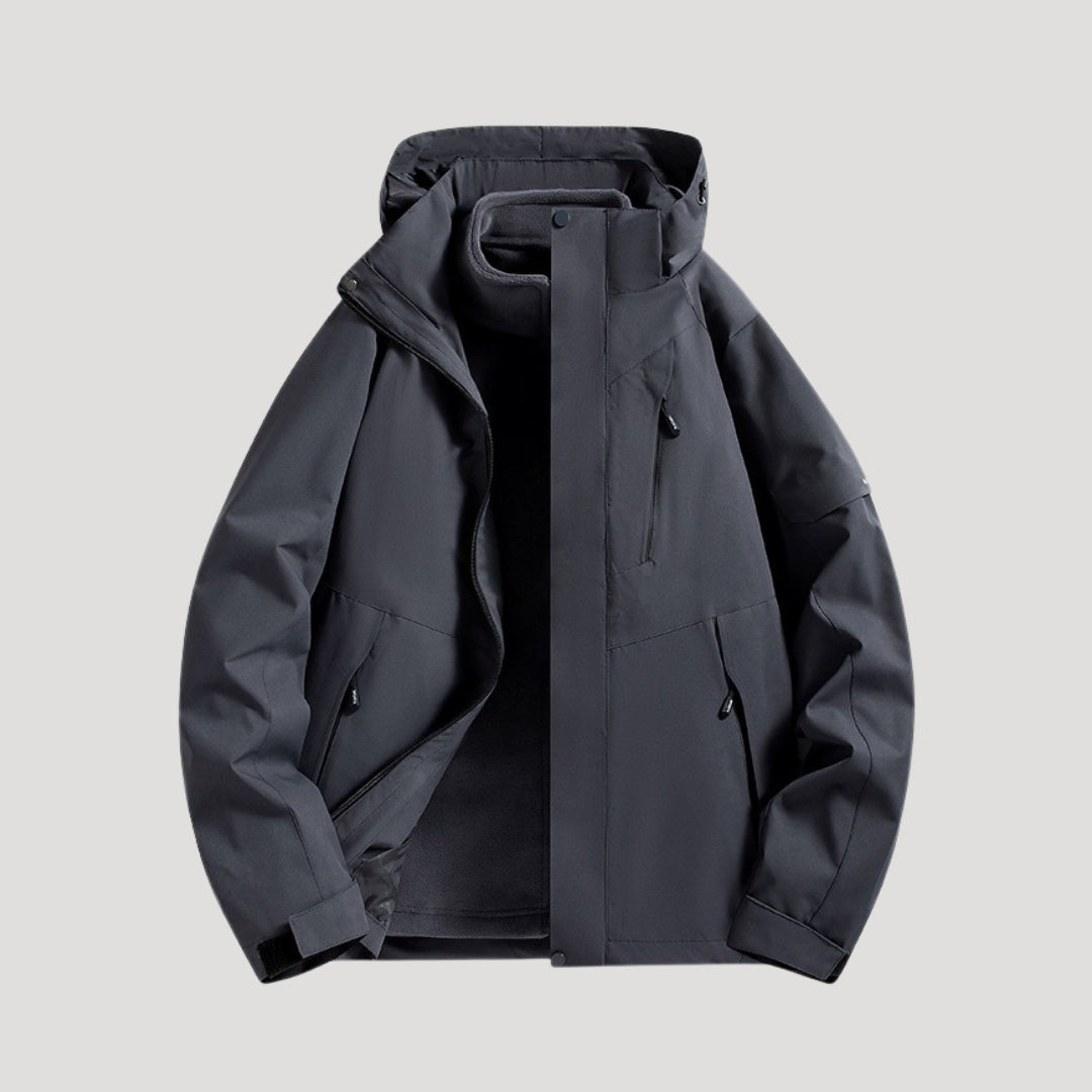 Lorelei | Relaxed Hooded Outdoor Jacket with Zip Pockets - Black