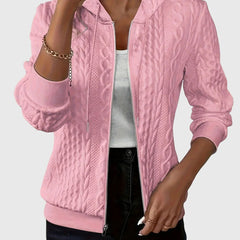 Elsie | Minimalist Zip-Up Hoodie with Full-Length Zip - Pink