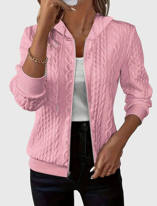 Elsie | Minimalist Zip-Up Hoodie with Full-Length Zip - Pink