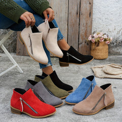 Lorna | Everyday Block Heel Ankle Boots with Side Zip