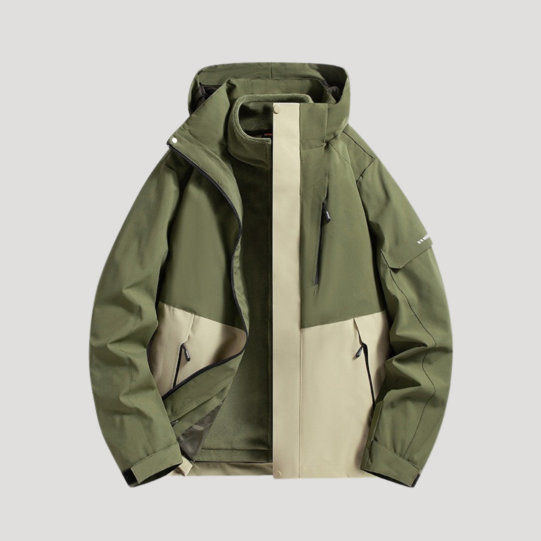 Lorelei | Relaxed Hooded Outdoor Jacket with Zip Pockets - Forest Green