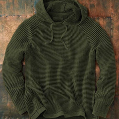 Willa | Soft Knitted Hoodie with Relaxed Hood - Army Green