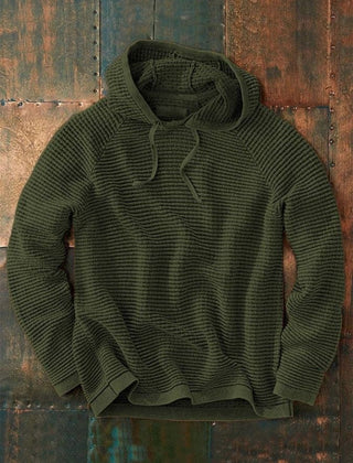 Willa | Soft Knitted Hoodie with Relaxed Hood - Army Green