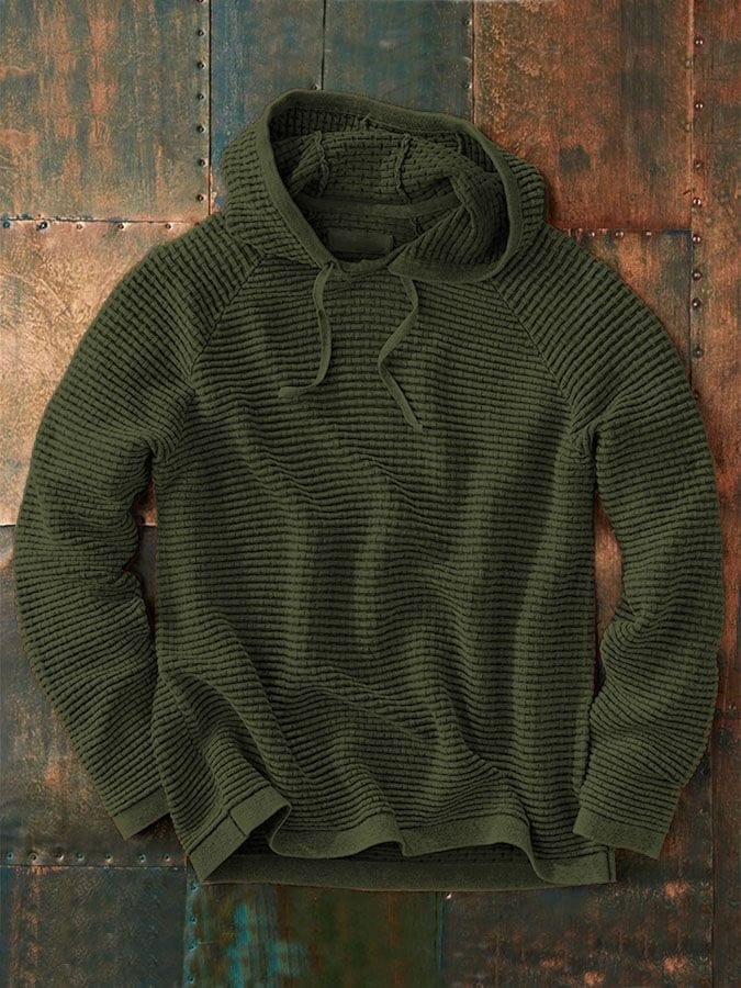 Willa | Soft Knitted Hoodie with Relaxed Hood - Army Green