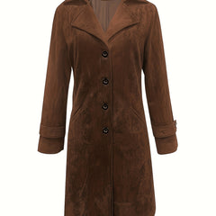 Philomena | Longline Tailored Coat with Lapel Collar