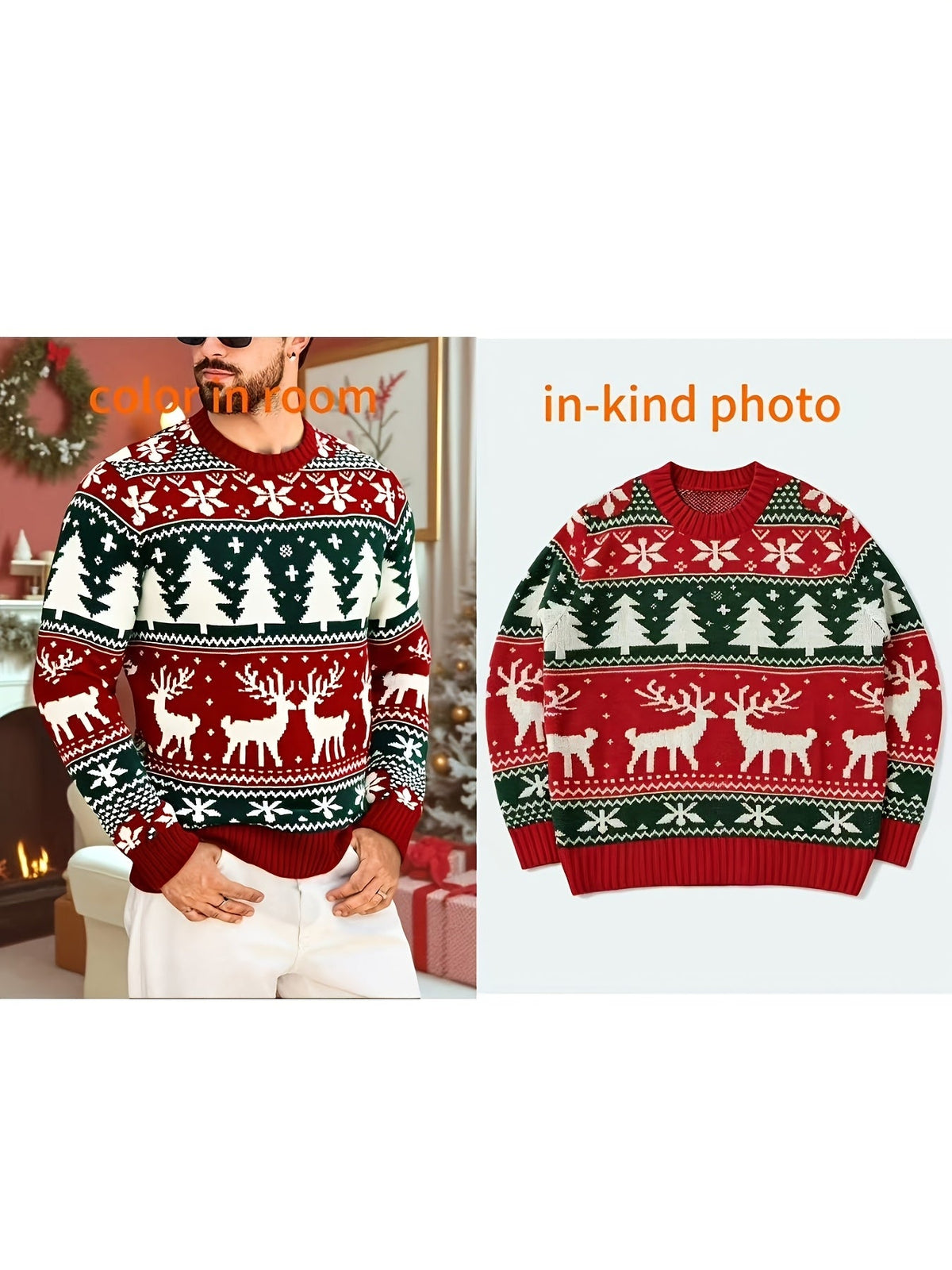 Angus | Festive Knitted Jumper with Winter Motifs