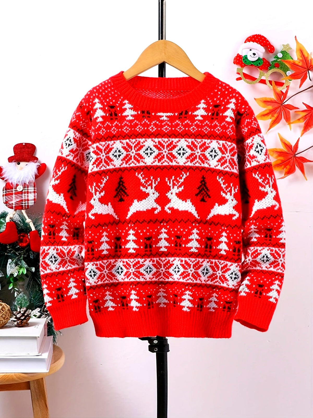 Rupert | Relaxed Nordic Jumper with Reindeer Pattern