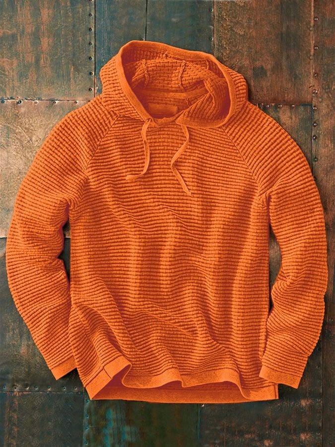 Willa | Soft Knitted Hoodie with Relaxed Hood - Orange