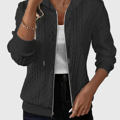 Elsie | Minimalist Zip-Up Hoodie with Full-Length Zip - Black