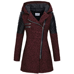 Fenwick Fitted Hooded Coat - Deep Red