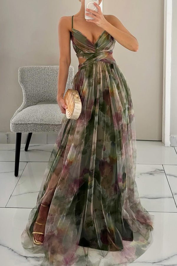Honora | Flowing Maxi Dress with Floor-Length Skirt - Green