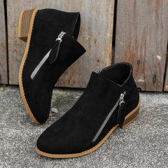Lorna | Everyday Block Heel Ankle Boots with Side Zip