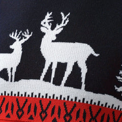 Fergus | Festive Crew Neck Jumper with Reindeer and Pine Design