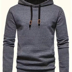 Hamish | Textured Relaxed Hoodie with Contrast Elbow Patches