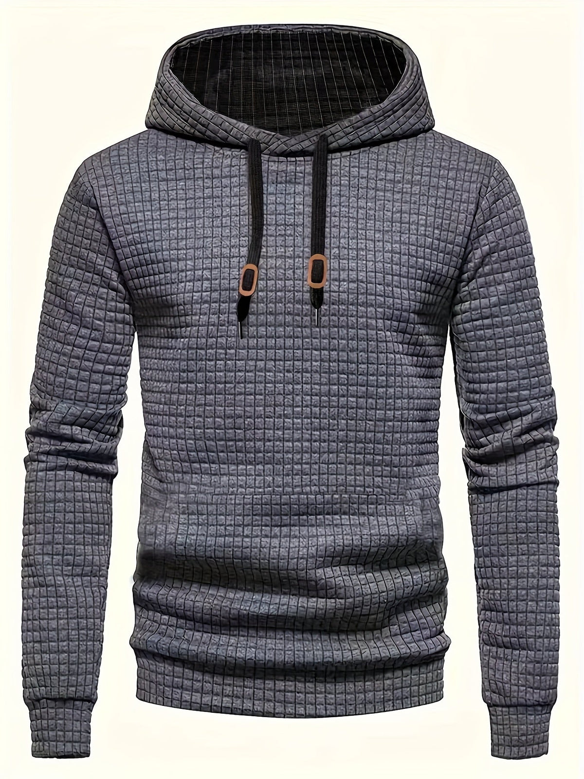 Hamish | Textured Relaxed Hoodie with Contrast Elbow Patches