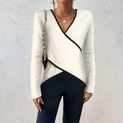 Mirabel | Lightweight Fitted Jumper with Elongating V-Neck - White