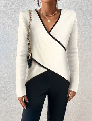 Mirabel | Lightweight Fitted Jumper with Elongating V-Neck - White