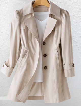 Josie | Tailored Trench Coat with Vintage Collar - Beige