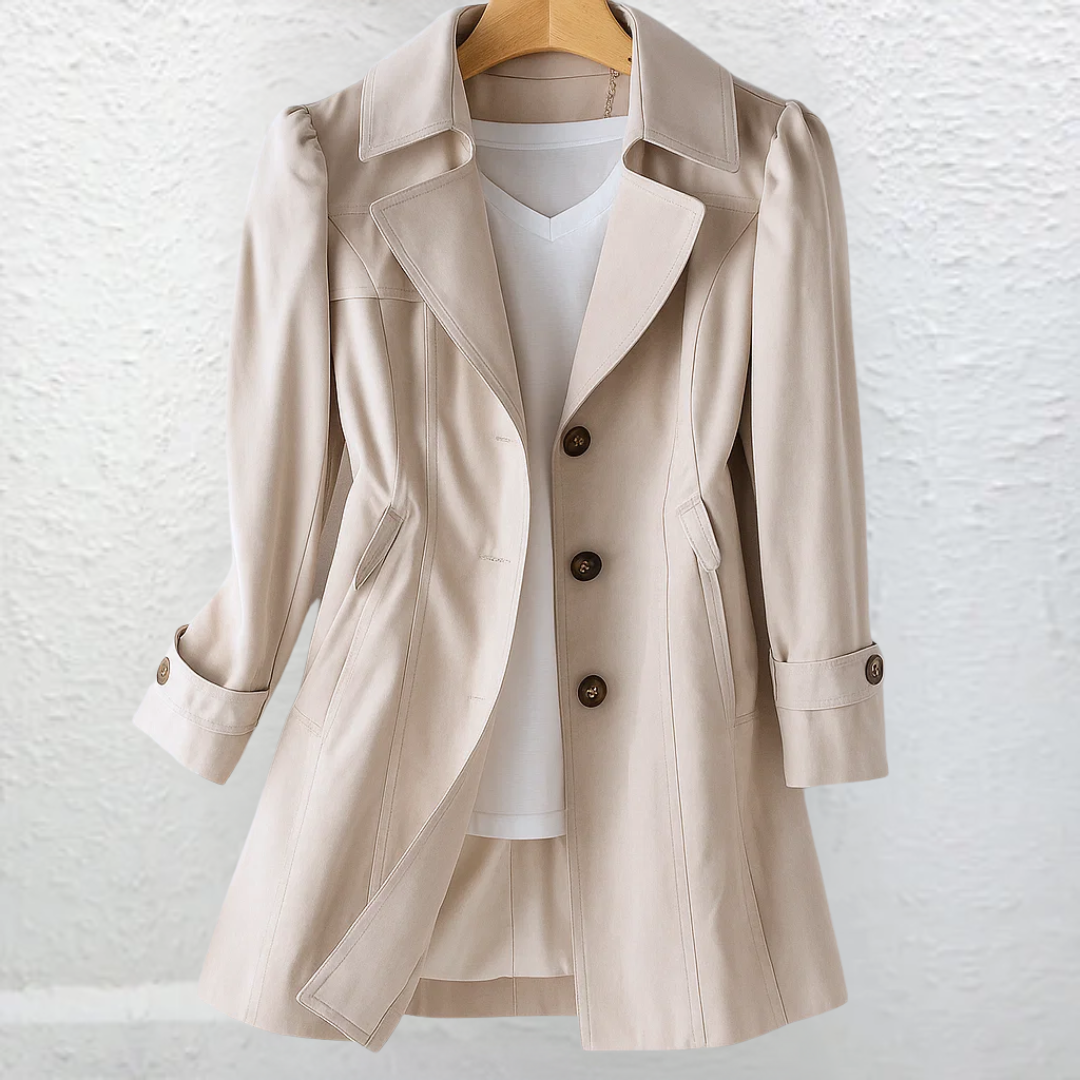 Josie | Tailored Trench Coat with Vintage Collar - Beige