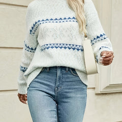 Holly | Relaxed Festive Jumper with Snowflake Fair Isle Pattern