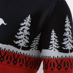 Fergus | Festive Crew Neck Jumper with Reindeer and Pine Design