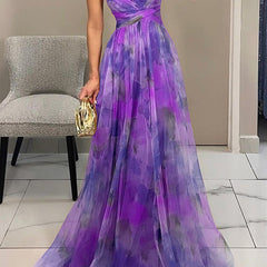 Honora | Flowing Maxi Dress with Floor-Length Skirt - Purple