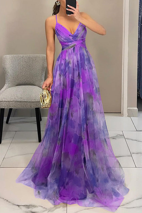 Honora | Flowing Maxi Dress with Floor-Length Skirt - Purple