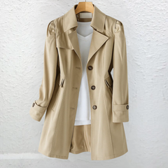 Josie | Tailored Trench Coat with Vintage Collar - Khaki