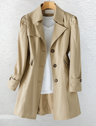 Josie | Tailored Trench Coat with Vintage Collar - Khaki