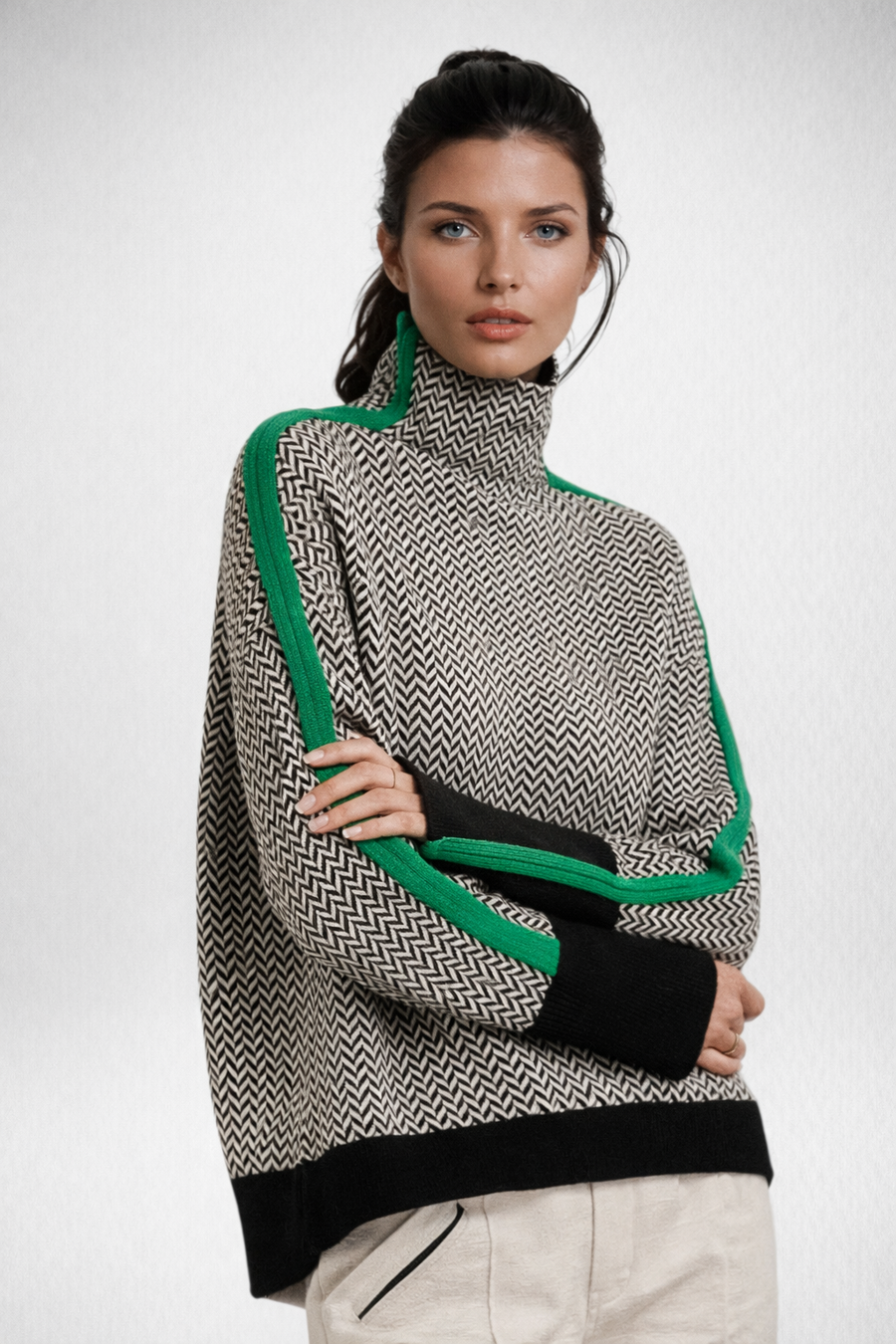 Delia – Green Stripe