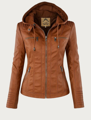 Dashiell Structured Biker Jacket - Light Brown