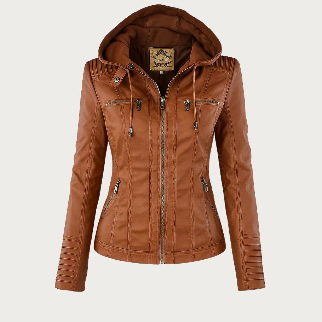 Dashiell Structured Biker Jacket - Light Brown