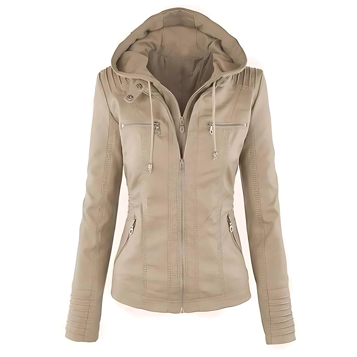 Dashiell Structured Biker Jacket - Beige