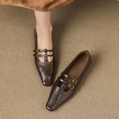 Matilda | Brogue Mary Jane Flats with Double Straps