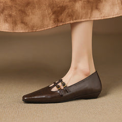 Matilda | Brogue Mary Jane Flats with Double Straps