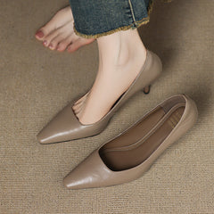 Camille | Pointed Toe Court Shoes with Slim Heel