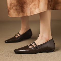 Matilda | Brogue Mary Jane Flats with Double Straps