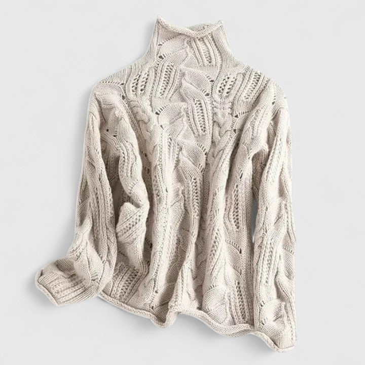 Cosima | Elegant Cosy Jumper with Cable-Knit Pattern - Beige