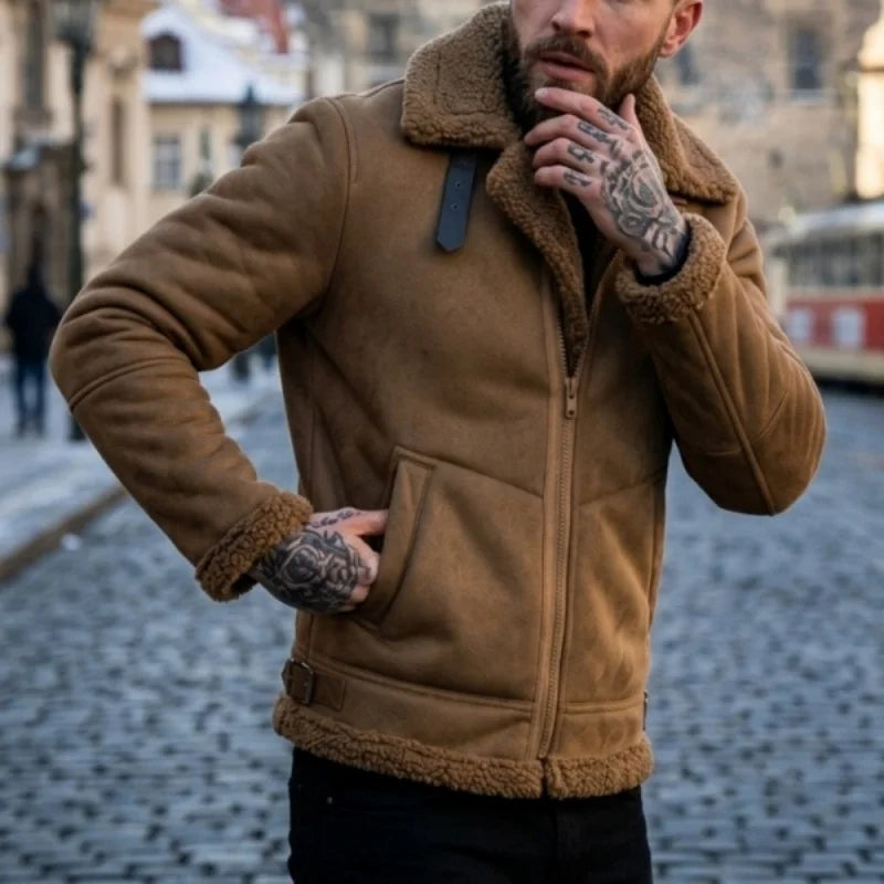Rhys | Rugged Aviator Jacket with Buckle Strap Collar