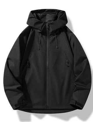 Finlay | All-Weather Shell Jacket with Adjustable Hood - Black