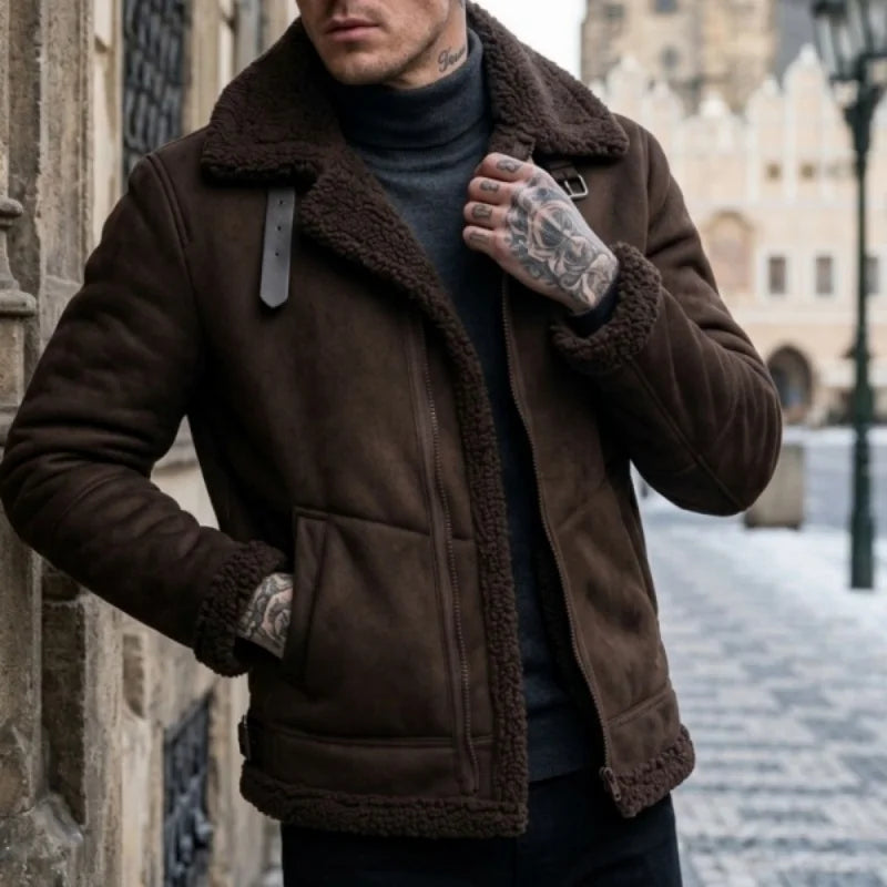 Rhys | Rugged Aviator Jacket with Buckle Strap Collar