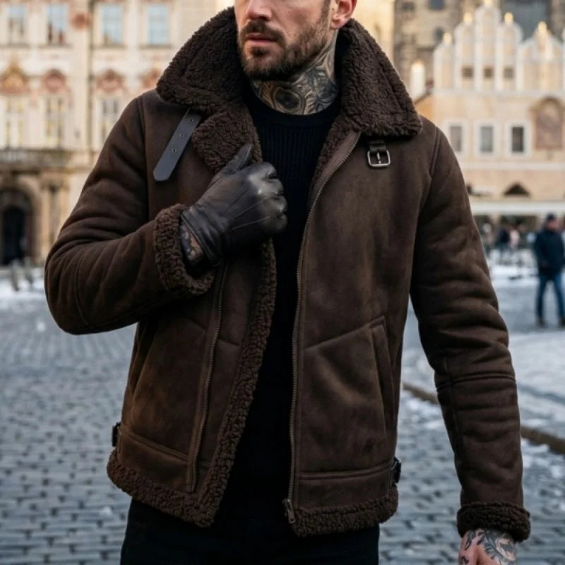 Rhys | Rugged Aviator Jacket with Buckle Strap Collar