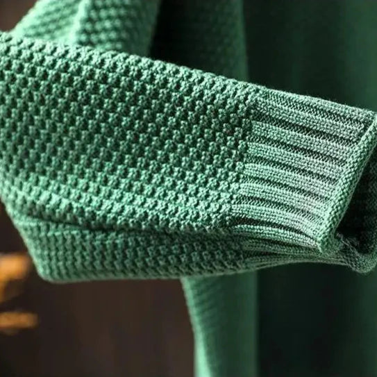 Aurelia | Relaxed Textured Jumper with Ribbed Mock Neck