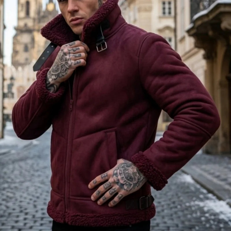 Rhys | Rugged Aviator Jacket with Buckle Strap Collar